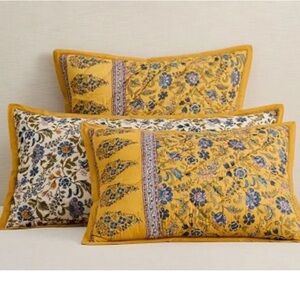 Pottery Barn Bette Reversible Quilted Sham Yellow King Size NWOT